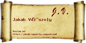 Jakab Vászoly névjegykártya