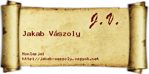 Jakab Vászoly névjegykártya