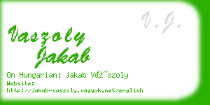 vaszoly jakab business card
